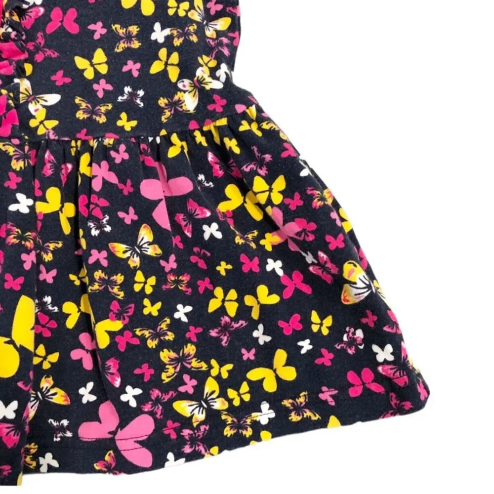 Hartstrings 2T Navy, Yellow & Pink Butterfly Dress